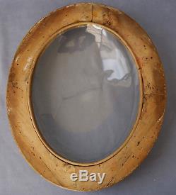 Large Oval Frame In Golden Wood And Glass Beaked Epoque Early Nineteenth