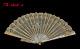 Large Painted Fan With Mother-of-pearl And Lace From The 19th Century