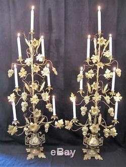 Large Pair Of Candelabra Church 7 Lights Nineteenth Century Time