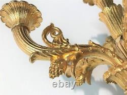 Large Pair Of Golden Bronze Appliqués Era Restoration XIX Th