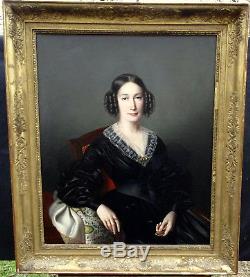 Large Portrait Of A Woman Louis Philippe Period 19th Century French School Hst