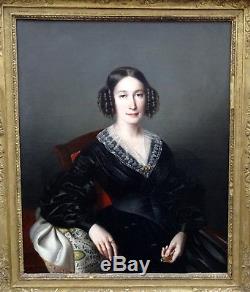 Large Portrait Of A Woman Louis Philippe Period 19th Century French School Hst