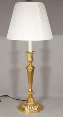 Large Regency-style lamp in gilded bronze, 20th century.