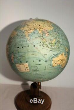 Large Terrestrial Globe Globe Geographer J. Forest Era Nineteenth Century