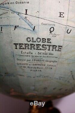 Large Terrestrial Globe Globe Geographer J. Forest Era Nineteenth Century