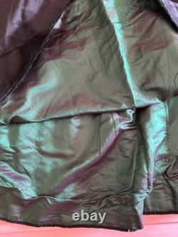 Large Victorian black satin skirt with iridescent silk lining, 19th-century Belle Époque