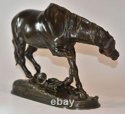 Large bronze horse by Pierre Lenordez (1815-1892) 19th century