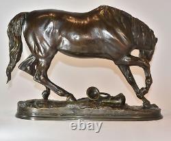 Large bronze horse by Pierre Lenordez (1815-1892) 19th century