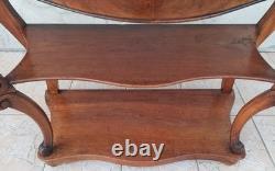 Large console from the Napoleonic III era in walnut and walnut burl