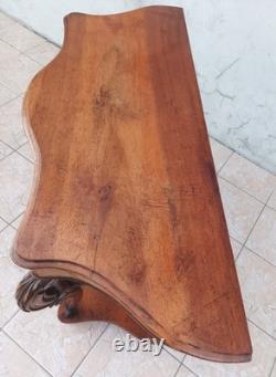 Large console from the Napoleonic III era in walnut and walnut burl