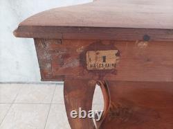 Large console from the Napoleonic III era in walnut and walnut burl