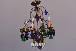 Late 19th Century Bronze Chandelier And Colourful Charms