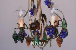 Late 19th Century Bronze Chandelier And Colourful Charms