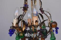 Late 19th Century Bronze Chandelier And Colourful Charms