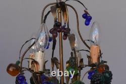 Late 19th Century Bronze Chandelier And Colourful Charms