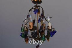 Late 19th Century Bronze Chandelier And Colourful Charms