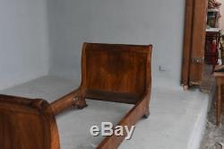 Late 19th Century Empire Style Bed In Burr Walnut