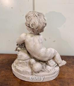 Lebrun glazed terracotta putti, late 19th century