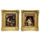 Leonard Saurfelt Pair Of Oil Paintings On Panel, Interior Scenes, 19th Century