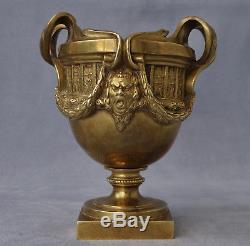 Lerolles Rare Brothers Cup Gilded Bronze Epoque Nap. III Xixth Signed