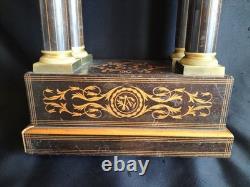 Light wood and gilded bronze pendulum clock / Restoration period / 19th century