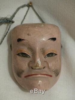 Little Theater Mask Nô Era Japanese Carved Painted Edo XIX Old No. 1