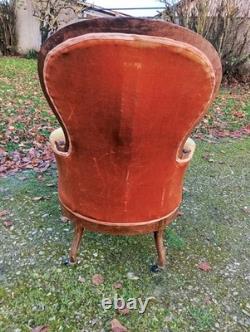 Louis Philippe Armchair in Mahogany, 19th Century