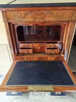 Louis Philippe Period Secretary in Mahogany and Mahogany Veneer 19th Century 1840