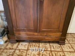 Louis Philippe Walnut Wardrobe from the 19th Century with Shelves