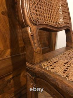 Louis XV Caned Chair in Carved Beech. France, 18th Century