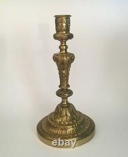 Louis XV Style Gold Bronze Candlestick 19th Century