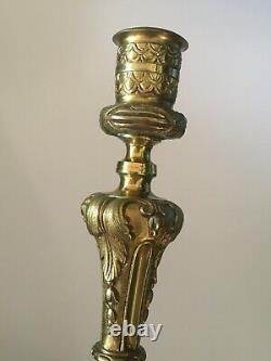 Louis XV Style Gold Bronze Candlestick 19th Century