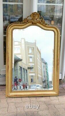 Louis XV Style Mirror In Wood And Golden Stuc At La Feuille, 19th Century