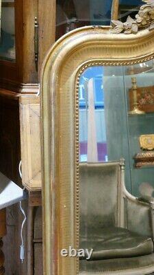 Louis XV Style Mirror In Wood And Golden Stuc At La Feuille, 19th Century