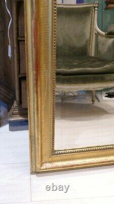 Louis XV Style Mirror In Wood And Golden Stuc At La Feuille, 19th Century