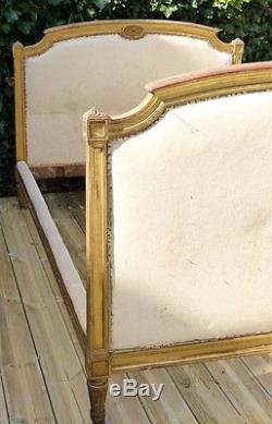 Louis XVI Bed In Golden Wood At The Leaf, Xixth Time, Mattress 133192 CM