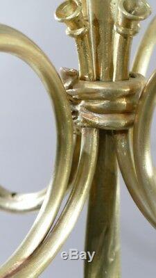 Louis XVI Chandelier Horns For Hunting And Trimmings, Gilt Bronze Era XIX