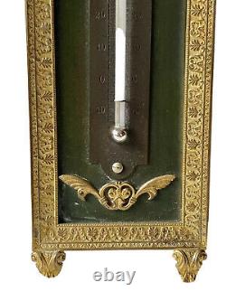 Louis XVI Style Golden Bronze Poser Thermometer Noud Ribbons Epoque XIX Ème