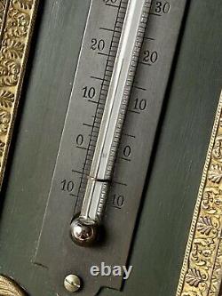 Louis XVI Style Golden Bronze Poser Thermometer Noud Ribbons Epoque XIX Ème