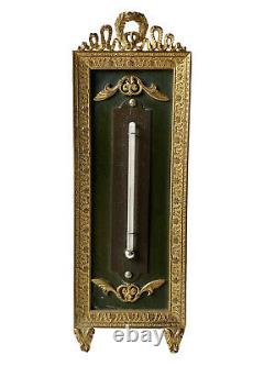 Louis XVI Style Golden Bronze Poser Thermometer Noud Ribbons Epoque XIX Ème