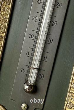 Louis XVI Style Golden Bronze Poser Thermometer Nud Rubans Epoque XIX Ème