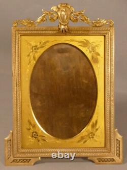 Louis XVI Style Photo Frame In Bronze And Golden Brass, Era Xixth Century
