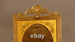 Louis XVI Style Photo Frame In Bronze And Golden Brass, Era Xixth Century