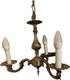 Louis Xvi Style Suspension, 19th Century, 3 Branches, With Rocaille Decorations