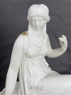 Louis XVI period clock, in white biscuit porcelain, signed Romilly