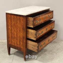Louis XVI period commode in marquetry, 18th century