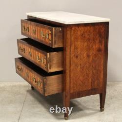 Louis XVI period commode in marquetry, 18th century
