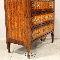 Louis XVI period commode in marquetry, 18th century