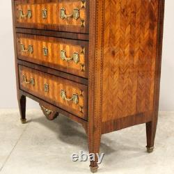 Louis XVI period commode in marquetry, 18th century