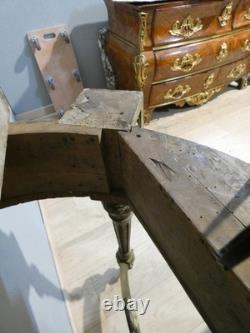 Louis XVI-style half-moon console in gilded wood and marble, 19th century